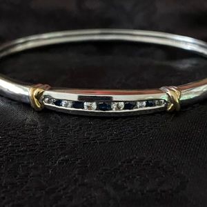 Sapphire and diamond bangle bracelet